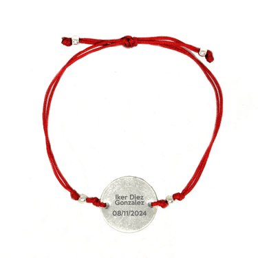 Pulsera Hilo Medalla 18mm roja - Atesorame