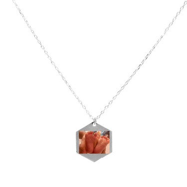 Collar Plata unisex Hexagonal - Atesorame