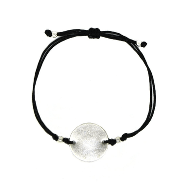 Pulsera Hilo Medalla 18 mm Negro - Atesorame