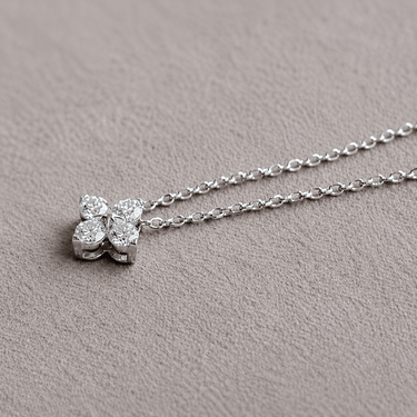 Collar Moissanita Trebol Plata - Atesorame