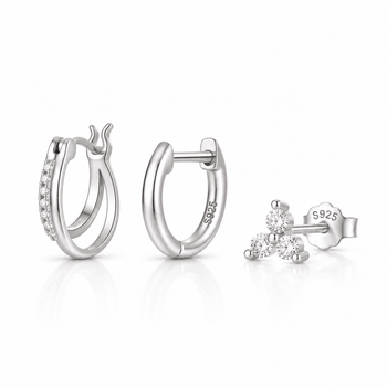 Set Aros Clara Silver - Atesorame