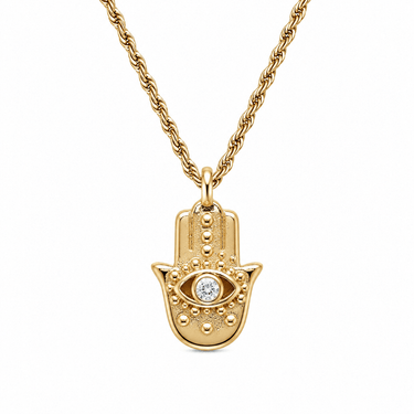 Collar Medalla Hamsa Gold - Atesorame