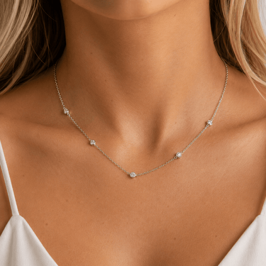 Collar Moissanita Elena 5 Silver - Atesorame