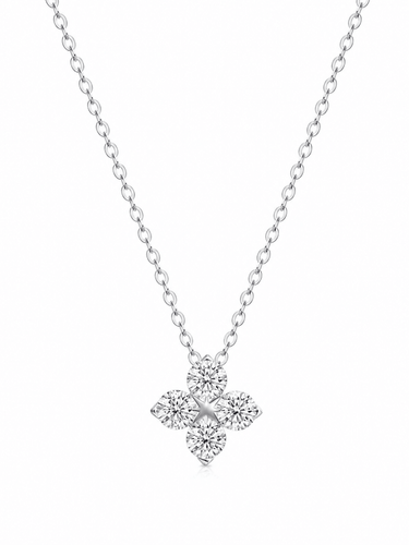 Collar Moissanita Trebol Plata - Atesorame