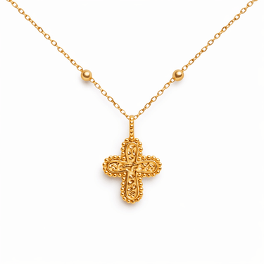 Collar Medalla Cruz Gold - Atesorame