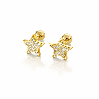 Aros Niña Star Gold - Atesorame