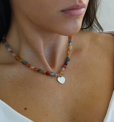 Collar Personalizado Heart Piedras Naturales - Atesorame