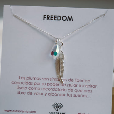 Collar Freedom Cristal Claro Silver - Atesorame