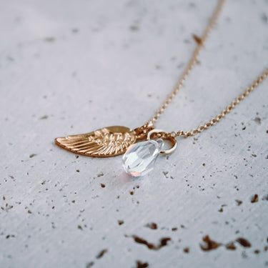 Collar Guardian Angel Cristal Gold - Atesorame