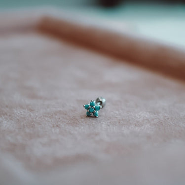 Piercing Mona Turquesa Plata - Atesorame