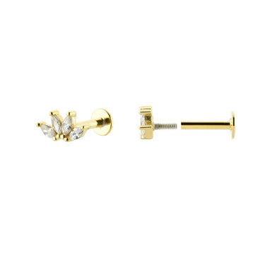 Piercing Longchamp Gold Tope Plano - Atesorame