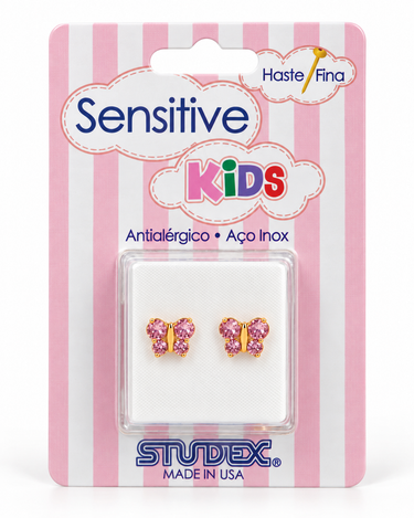 AROS SENSITIVE KIDS - MARIPOSA ROSA 8MM - Atesorame