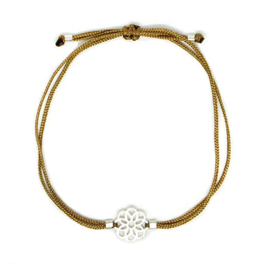 Pulsera Hilo Mandala Flor Camel - Atesorame