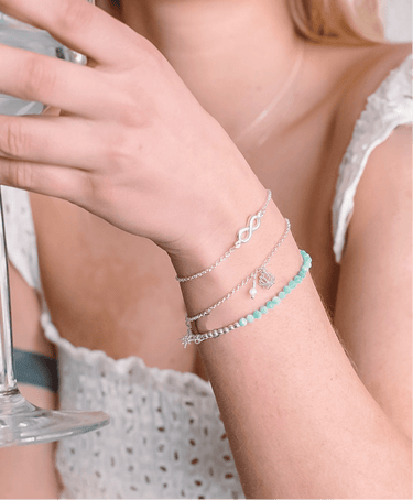 Pulsera plata flor de loto piedra cuarzo - Atesorame
