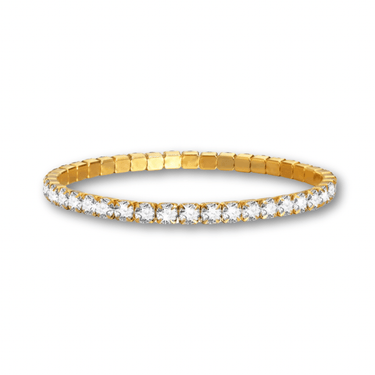 Pulsera Tennis elasticada 3mm Gold - Atesorame