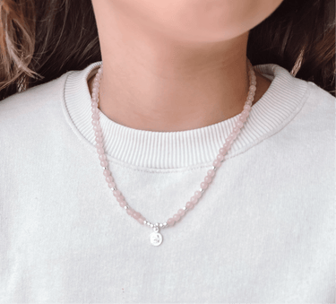 Collar Kids Cuarzo Rosa Angel De La Guarda - Atesorame