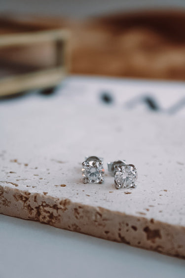 Aros Moissanita Dust Plata 1.0 quilate - Atesorame