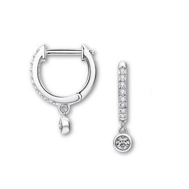 Argollas Moissanita Punto de Luz Silver - Atesorame