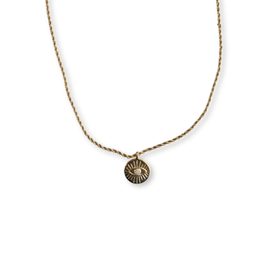 Collar Medalla Ojo Protector Gold - Atesorame