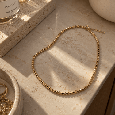 Collar Ball 3mm oro 14K - Atesorame