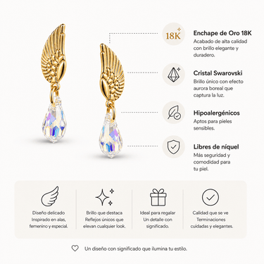 Alas Angel Crystal Gold - Atesorame