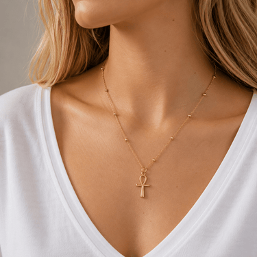 Collar Cruz Egipcia Gold - Atesorame