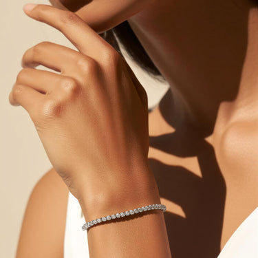 Pulsera Tennis elasticada 3mm Silver - Atesorame