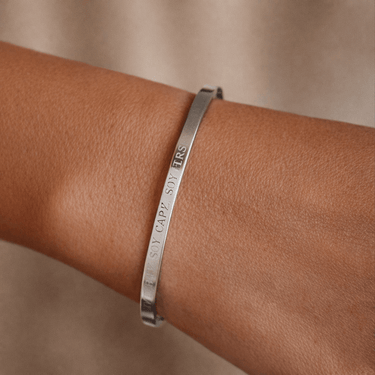 Esclava Manifiesta "Soy fuerte, soy capaz, soy perseverante" Plata - 4mm - Atesorame