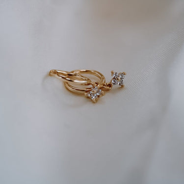 Argollas Flower Gold Cristal - Atesorame