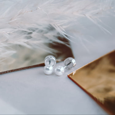 Aros Abridores Plata Perla Simil - Atesorame