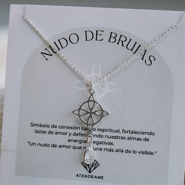 Collar Nudo De Bruja Cristal - Atesorame