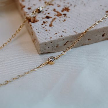 Collar Moissanita Elena 5 Gold - Atesorame