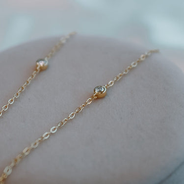 Collar Moissanita Elena 5 Gold - Atesorame