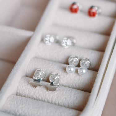 Aros Abridores Plata Perla Simil - Atesorame