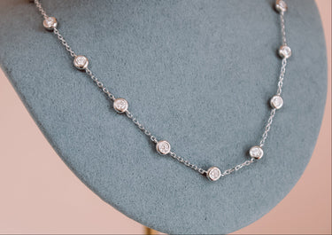 Collar Moissanita Elena Silver 20 - Atesorame