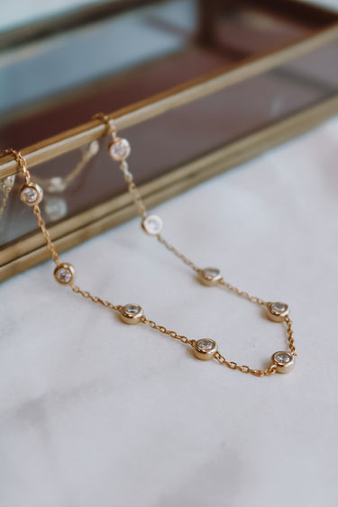Collar Moissanita Elena Gold 20 - Atesorame