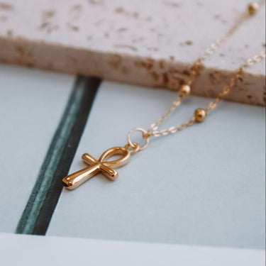 Collar Cruz Egipcia Gold - Atesorame