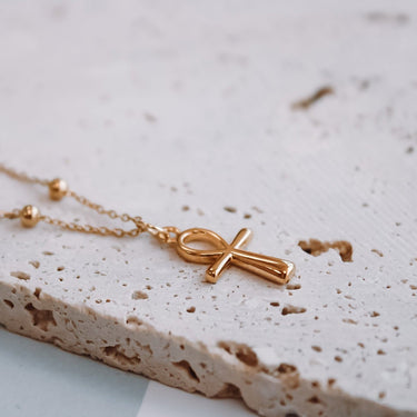 Collar Cruz Egipcia Gold - Atesorame