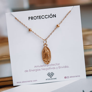 Collar Medalla Virgen Guadalupe Gold - Atesorame
