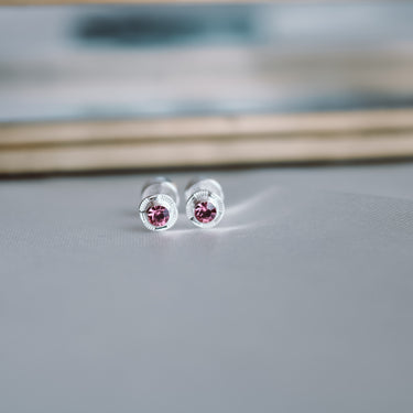 Aros Abridores Plata Punto de Luz Rosa