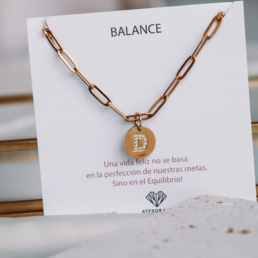 Collar Medalla Inicial Cadena Eslabones - Atesorame