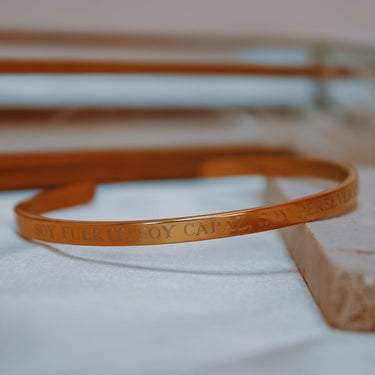 Esclava Manifiesta "Soy fuerte, soy capaz, soy perseverante" Gold - 4mm