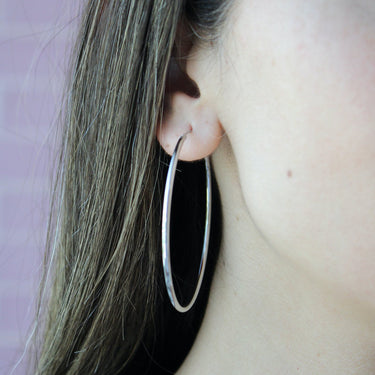 Argollas Carol 60mm Plata - Atesorame