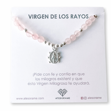 Pulsera kids Cuarzo Rosa Virgen