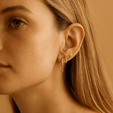 Set Aros Belen Star Gold - Atesorame