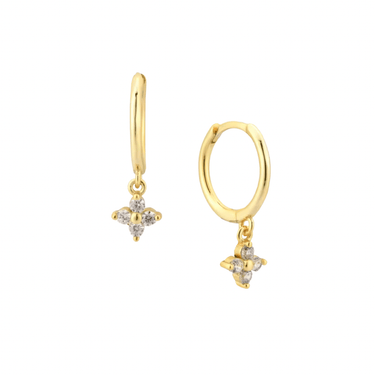 Argollas Flower Gold Cristal - Atesorame
