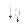 Argollas Flower Silver Black - Atesorame
