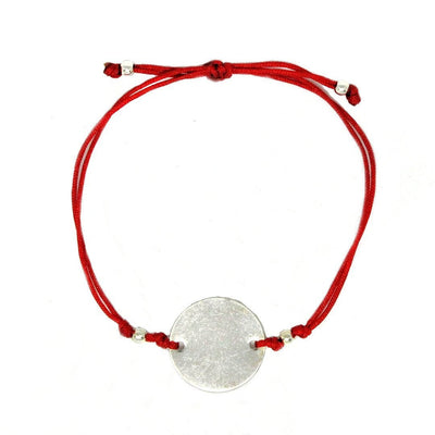 Pulsera Hilo Medalla 18mm roja