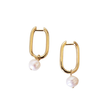 Donna Natural Pearls Hoops