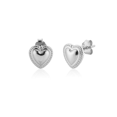 Cuore Silver Hoops